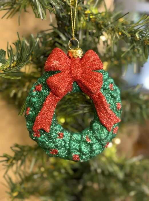 Підвіска "Різвяний вінок" h-14, червона