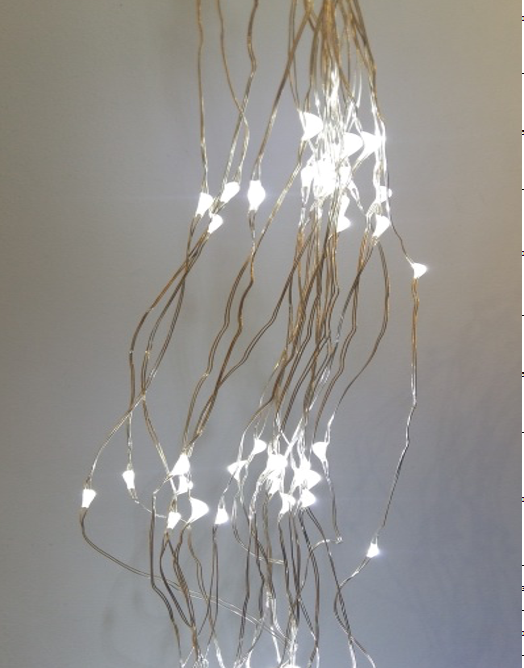 Гірлянда 600 LED холодний білий, 20 метал.ниток, 3м+3м, адаптер