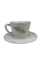 Чашка із блюдцем Квіти 16х8 см