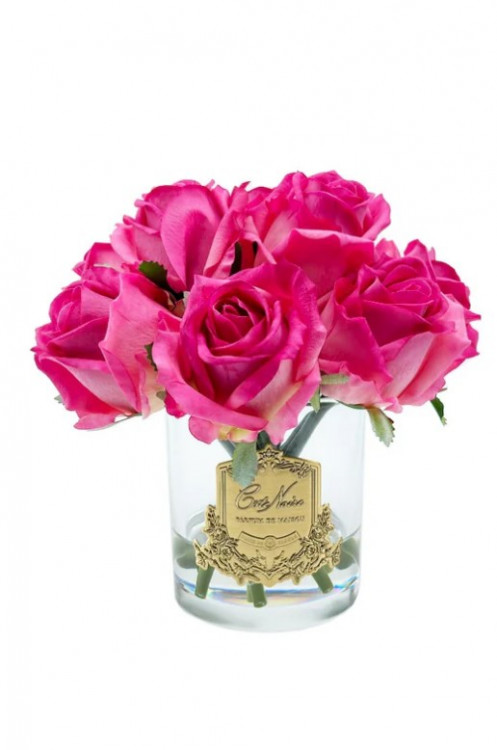 Парфумований букет “Rose Magenta & Clear” колір золото