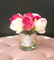 Парфумований букет “Rose Magenta & Blush” колір срібло