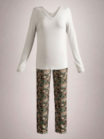 Пижама Lunae белый+коричневый