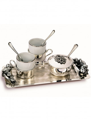 Кавовий набір "Ти і Я", 2 персони, 9 предметів, колір срібний