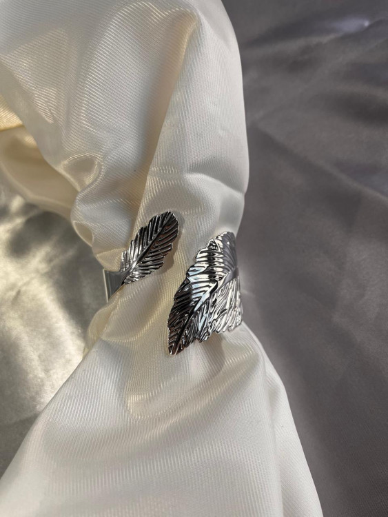 Кільце для серветок "Leave" колір срібло