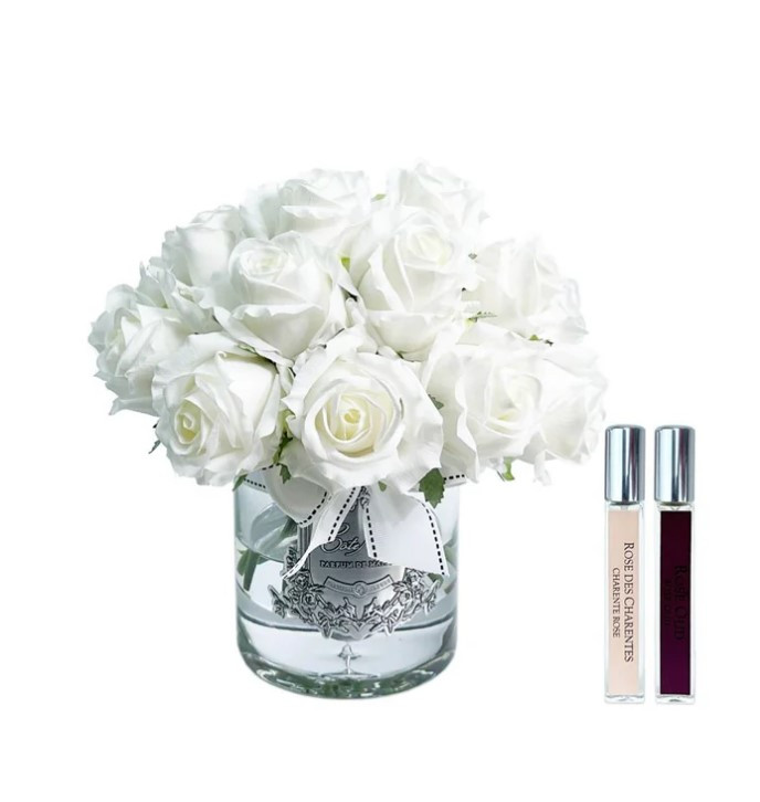 Парфумований букет “White Rose” колір срібло