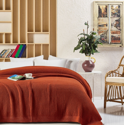 Плед "Karl", 220х240см теракотовий
