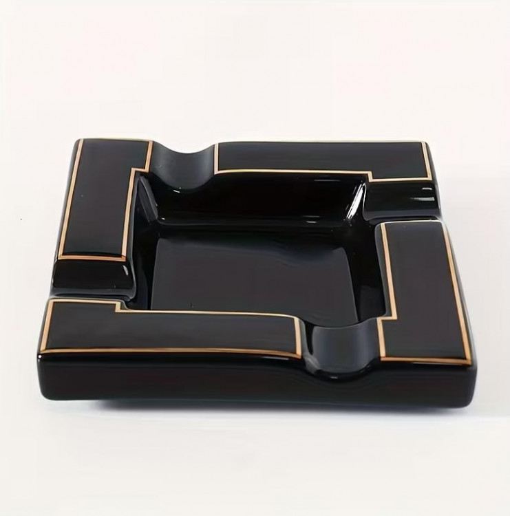 Попільничка "Стиль", колір золото/чорний