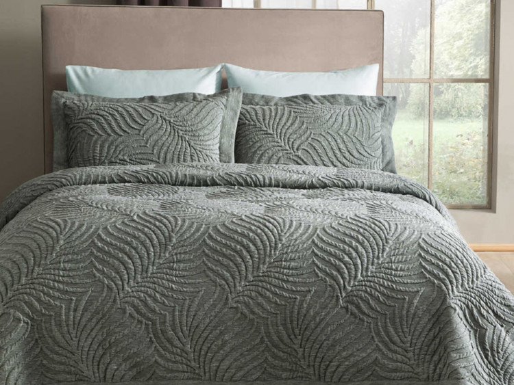 Покривало з наволочками "Leave", зелений