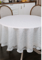 Скатертина з серветками "Tul" d-180, кремова