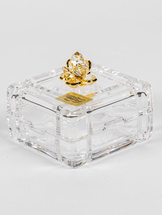 Шкатулка Flower 2 предмета, 9*9 см прозорачная с цветком