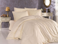 Набор постельного белья Stripe евро, кремовый