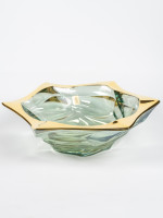 Фруктовница Wave, d-33см, зелено-золота
