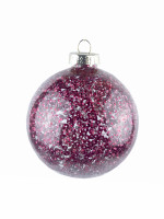Куля новорічна Seoul d-8см бордова, паєтки