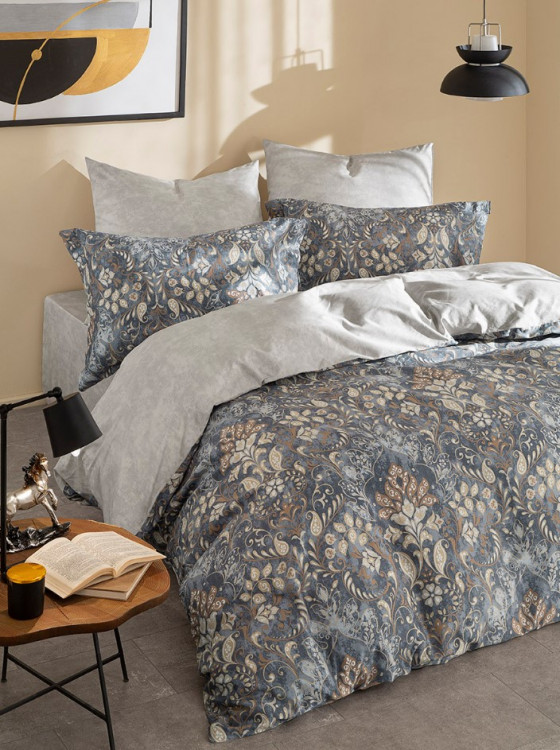 Постільна білизна "Amos", сіро/синя