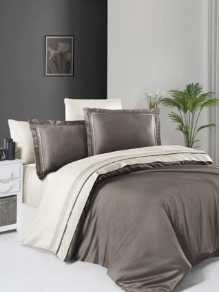 Постільна білизна "Serenity", крем/коричневий