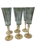 Набір келихів для шампанського Domina зелені.