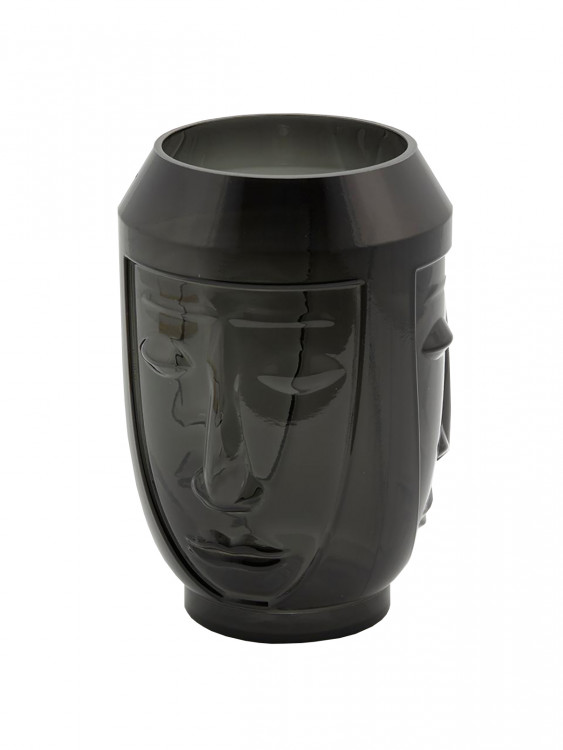 Ваза "Обличчя" h-28 d-20 (чорна)