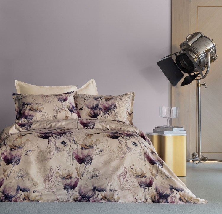 Постільна білизна "Viola" беж/фіолетовий