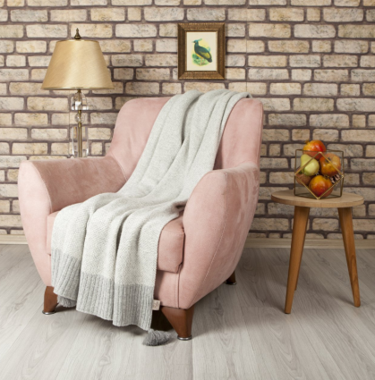 Плед вовняний "Sali", 130х170 сірий