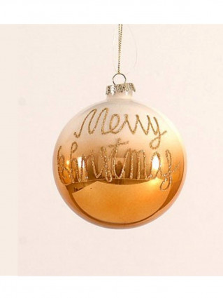 Шар Merry Christmas, d-8см, бело-золотой