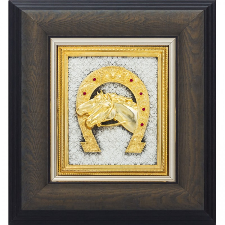 Панно "Підкова з кіньми", колір золото/срібло