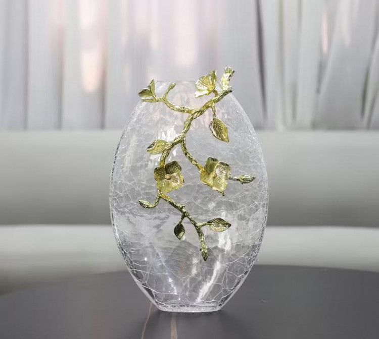 Ваза"Богема" h-34, колір золото