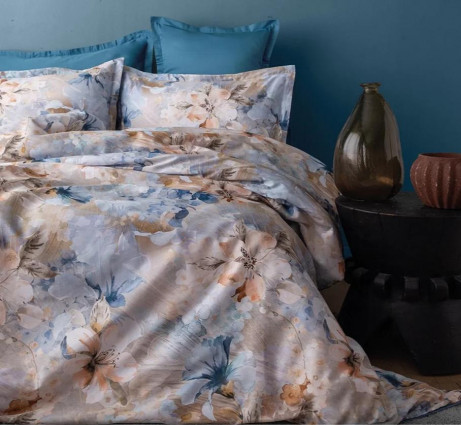 Постільна білизна "Alea " бежево/синя