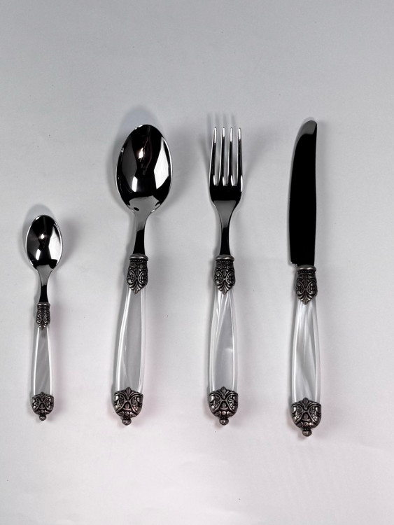 Набір фраже "Mirage" 24 предмета, колір біло/срібний