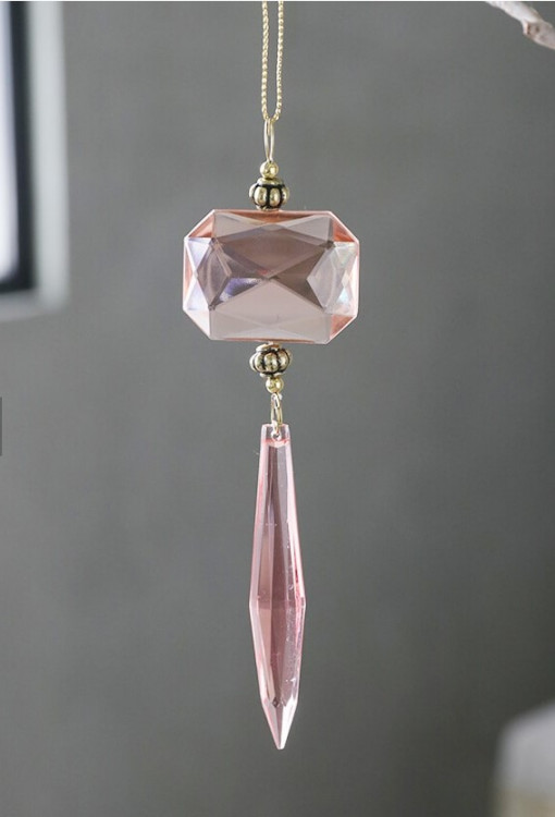 Підвіска "Кришталь" h-14, рожева