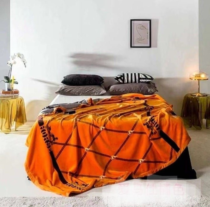 Плед "Fashion", померанчево/сірий