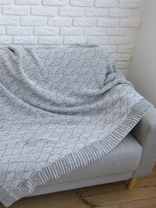 Плед в'язаный Torino вовняний сірий