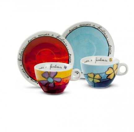 Подарунковий набір "Amore" 250 мл, червоний/блакитний, 4 предмети