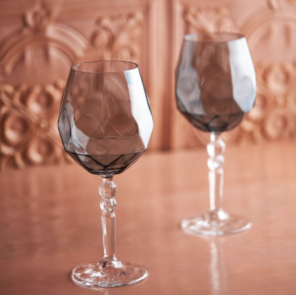 Набір келихів для вина "HERMES" 2 предмети, коричневі