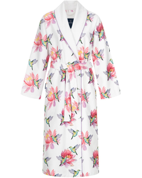 Халат жіночий "Kolibri", біло/рожевий