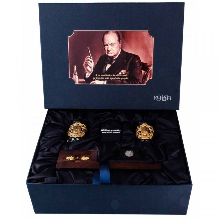 Набір келихи для віскі "Черчілль" 2 предмета колір золото