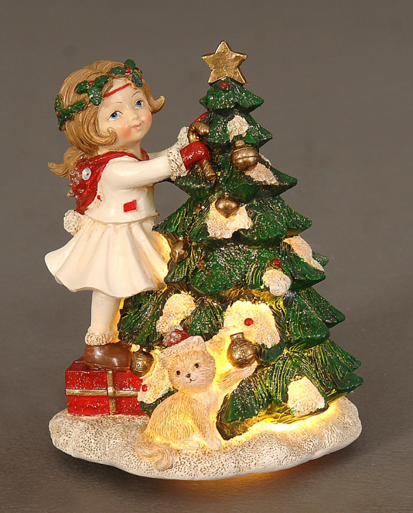 Статуетка "Новорічна ялинка " h-15, LED, різнокольорова