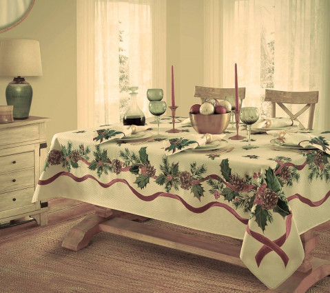 Скатертина "Scarlet", 140х260, оливкова