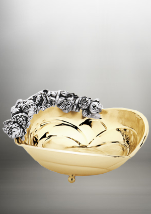 Фруктівниця "Квітка" d-18см колір золотий