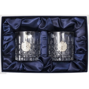 Подарунковий набір бокалів з гербом, 2 предмети, колір срібро