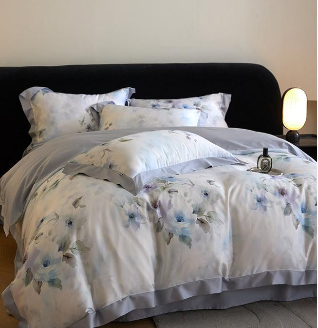 Постільна білизна "Daisy", біло/лілова