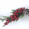 Гілка "Красные ягоды с шишкой" h-54