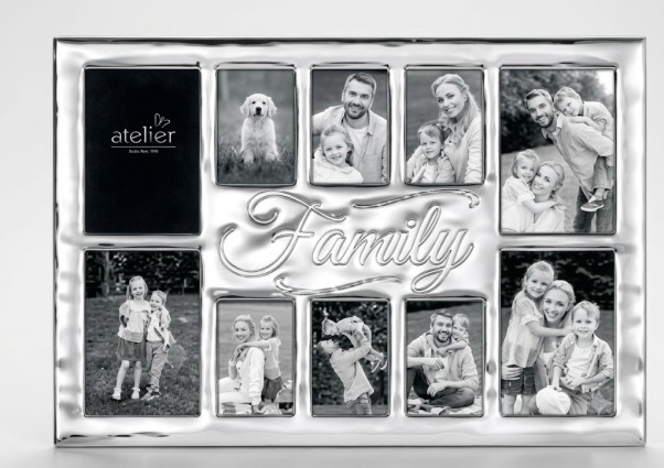 Фоторамка на 10 фото "Family" 48*35 колір срібло