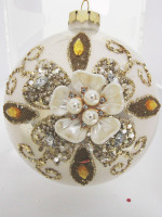 Куля З квіткою, d-10 см біла