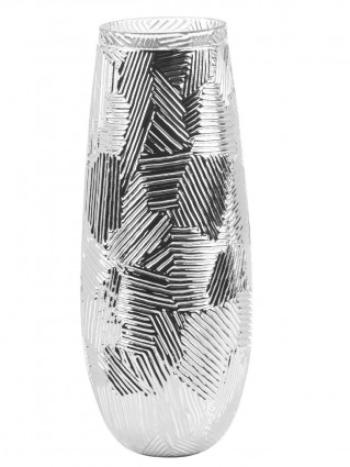 Стекляная ваза "Мfteria" h-33 серебро