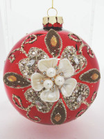 Куля З квіткою, d-10см, червона