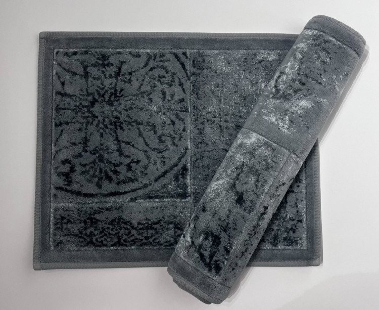 Набір килимків "Шовк-котон", сірий