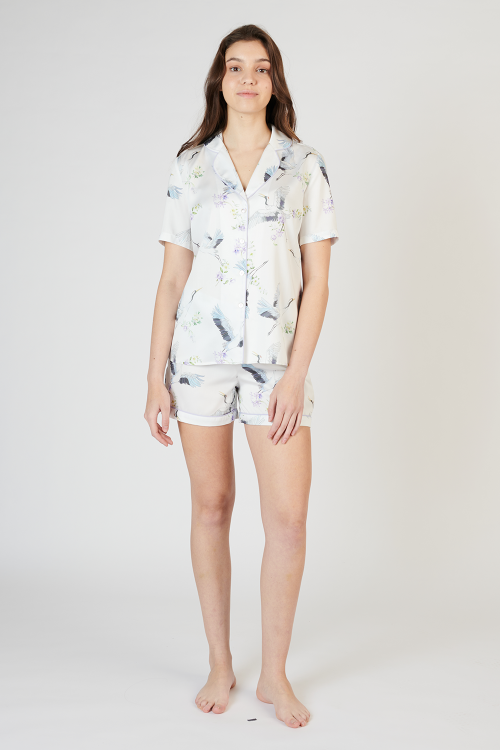 Костюм з шортами "Alsatian Birds", білий/блакитний