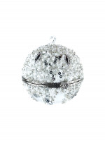 Новогодняя игрушка Шкатулка d-10см серебряный