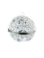 Новогодняя игрушка Шкатулка d-8см серебряный