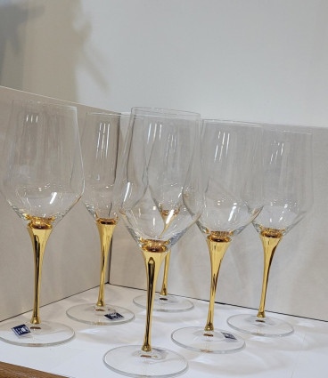 Набір келихів для вина Contessa Gold 6 предметів, колір золото